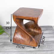 Handcarved Wood Twist Stool