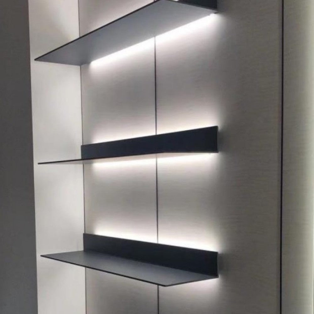 Minimalist Bookshelf with Metal Partition