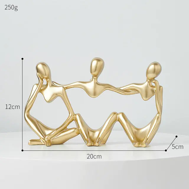 Golden Thinker Sculpture Set