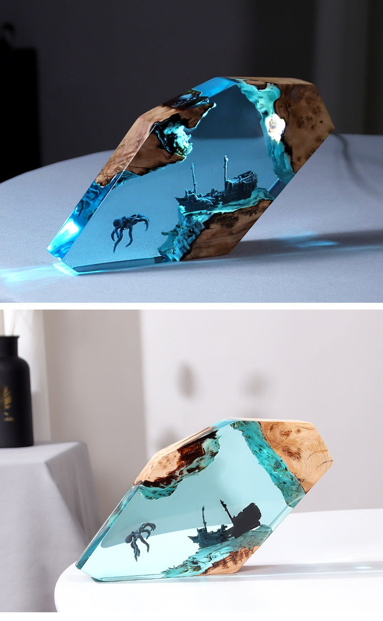 Epoxy Resin Lamp (Reindeer/Cave Whale/Octopus)