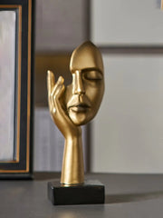 Golden Serenity Face Sculpture