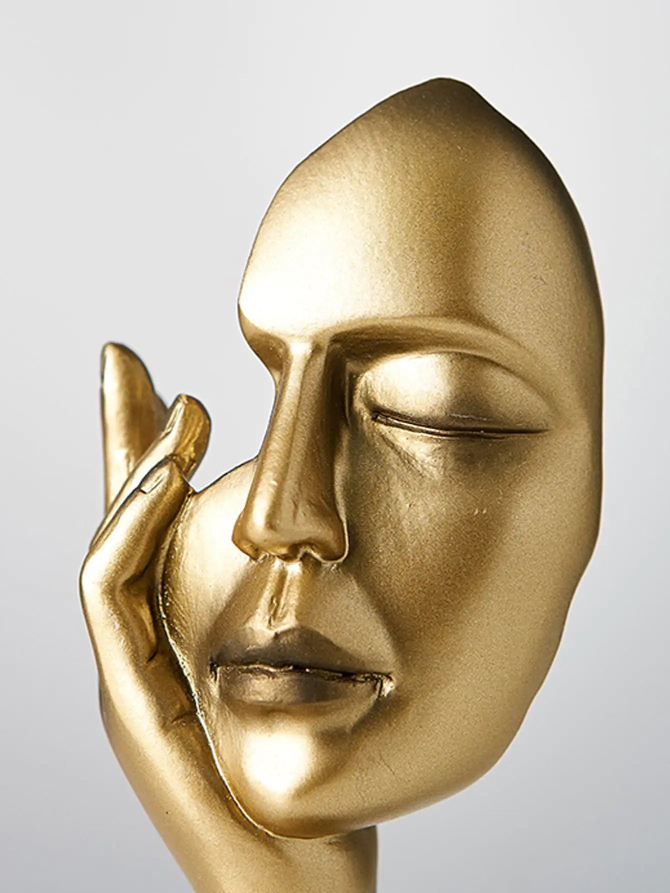 Golden Serenity Face Sculpture