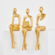 Golden Thinker Sculpture Set