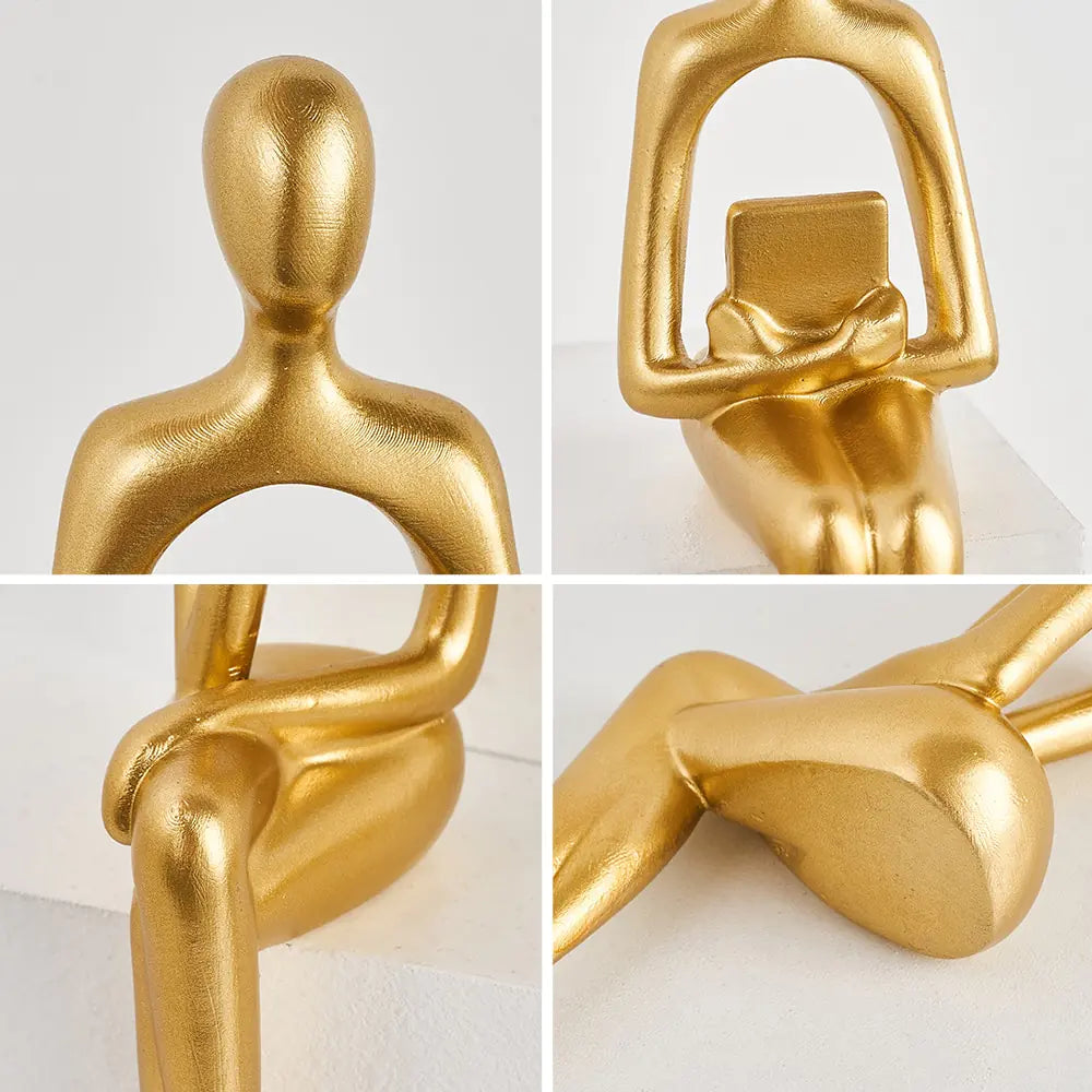 Golden Thinker Sculpture Set