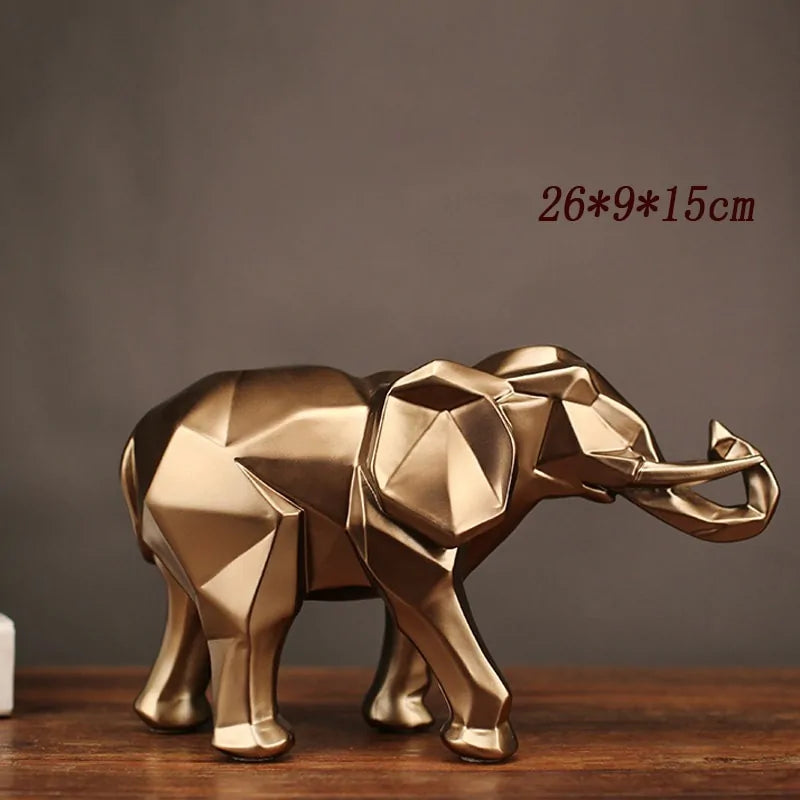 Gold Elephant Resin Statue Resin