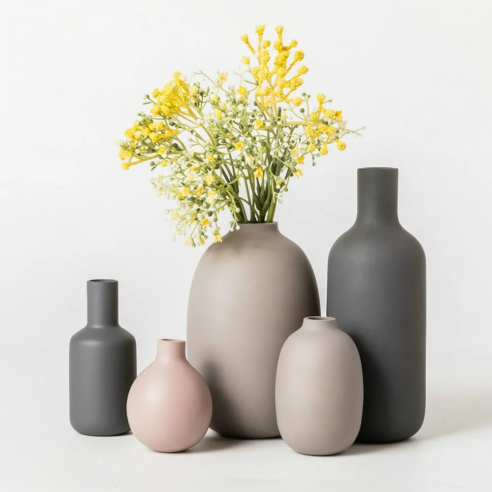 Matte Nordic Ceramic Vase Set