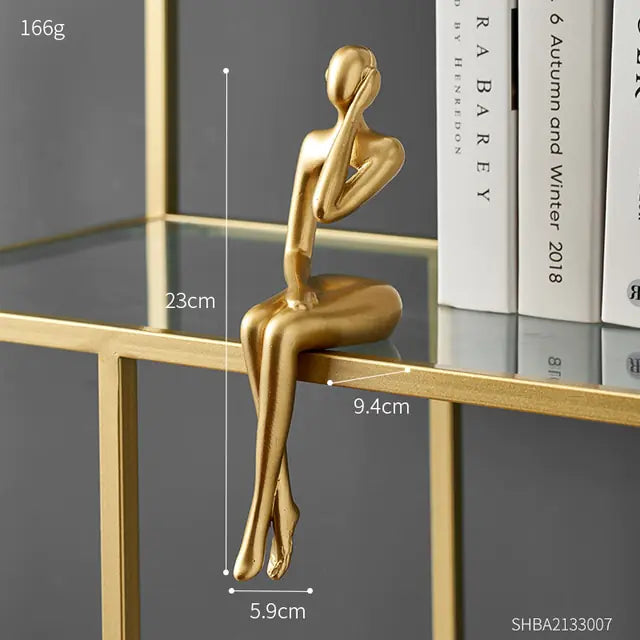 Golden Thinker Sculpture Set