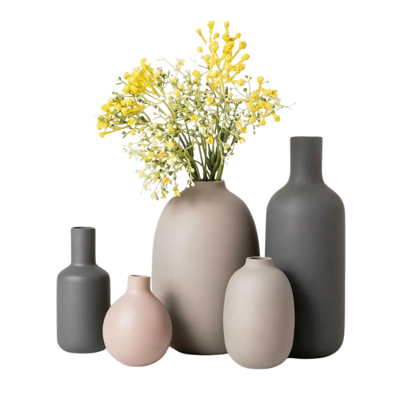 Matte Nordic Ceramic Vase Set