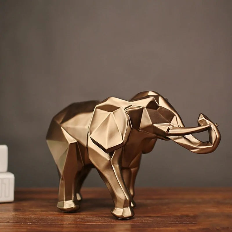 Gold Elephant Resin Statue Resin