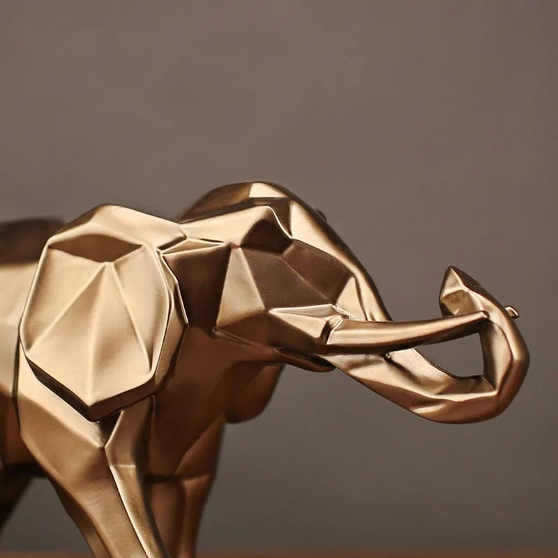 Gold Elephant Resin Statue Resin