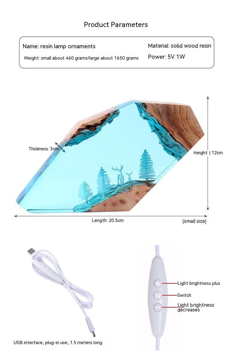 Epoxy Resin Lamp (Reindeer/Cave Whale/Octopus)