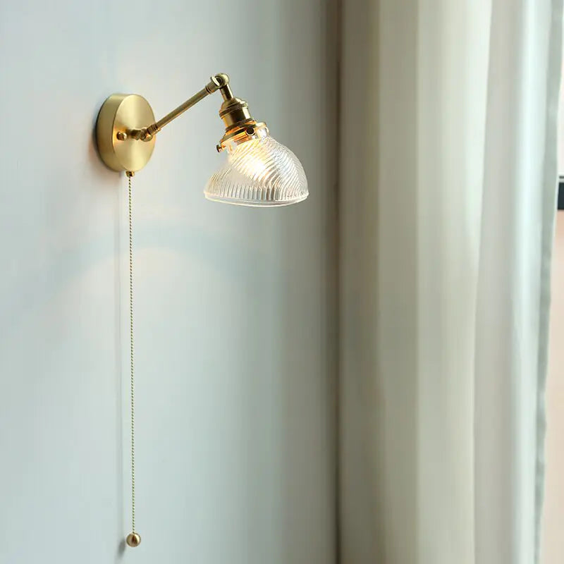 Brass Adjustable Wall Lamp (with Pull Chain)