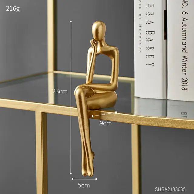 Golden Thinker Sculpture Set